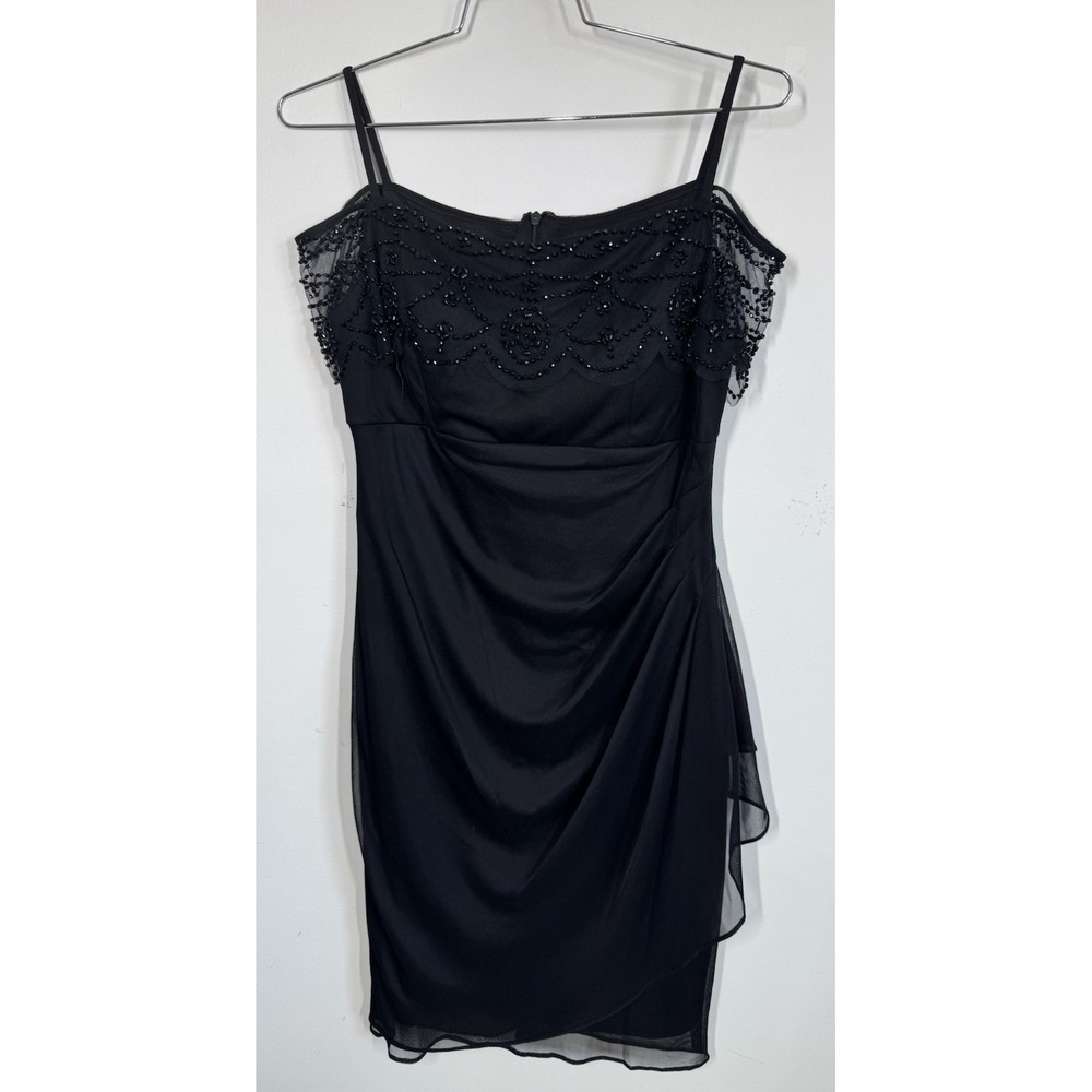 DJ-Jaz Black Embellished Cold Shoulder Cocktail Party Dress Women's 12 Sexy Goth